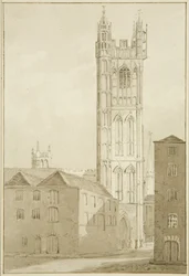 Igreja de São Estêvão (lápis e aguarela sobre papel)