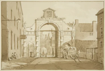 Porta do Templo (lápis e aguarela sobre papel)