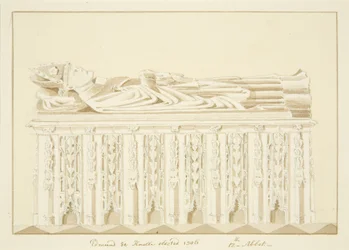 Túmulo do Abade Knowles, na Catedral de Bristol (lápis e aguarela sobre papel)