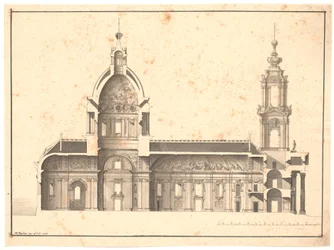 Corte longitudinal pela mesma igreja