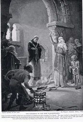 O Julgamento das Nove Lâminas de Arado, ilustração de "Hutchinson