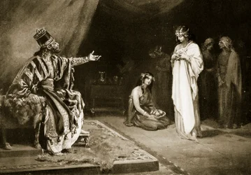 Casamento da princesa assíria com Kara-Indash, o rei da Babilónia, ilustração da "História das Nações" de Hutchinson (litografia)