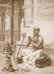 Ramanuja contemplando a sua filosofia do Deus único e pessoal