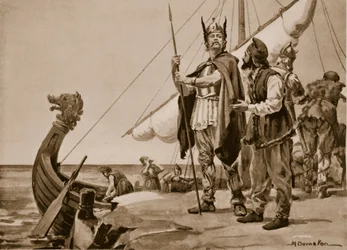 Partida de Rurik para o país dos eslavos, 862 (litografia)