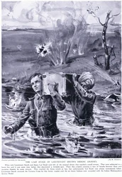 A última etapa da viagem heróica do Tenente Smyth: Condecorado com a Cruz da Vitória em maio de 1915 (litografia)