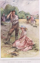 "Um apego que ele descobriu para minha filha", ilustração de "O Vigário de Wakefield", de Oliver Goldsmith, c.1910