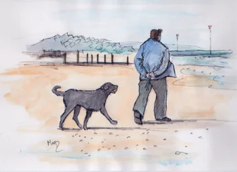 passear o cão - 07 (caneta e aguarela)