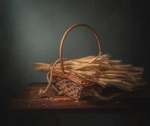 Cesto de trigo dourado