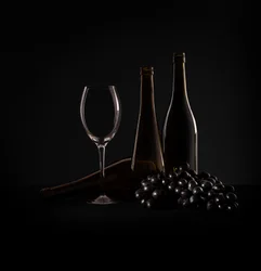 Natureza morta elegante com vinho