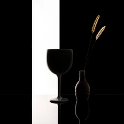 Natureza-morta minimalista a preto e branco