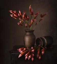 Natureza morta floral rústica
