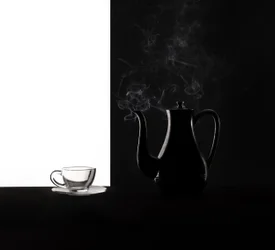 Contraste do café a vapor