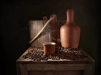 Café rústico a vapor