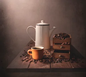 Natureza morta com café vintage