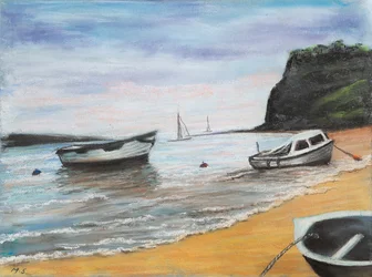 Shaldon Beach South Devon, 2022 (pastel)