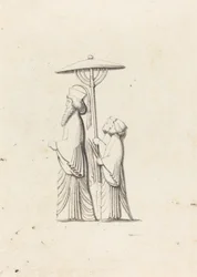 Escultura em Persépolis, das Viagens de Le Bruyn
