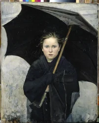 O Guarda-chuva - Bashkirtseva, Maria Konstantinovna (1860-1884) - 1883 - Óleo sobre tela - 93x74 - Museu Estatal Russo, São Petersburgo