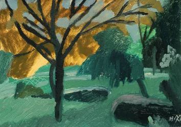 Nos Jardins do Trocadéro, 2019 (óleo sobre papel)