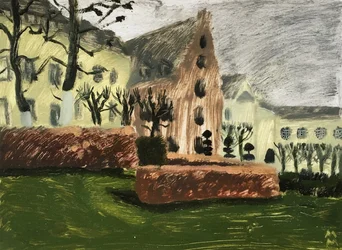 Paisagem de Bruxelas, 2019 (óleo sobre papel)