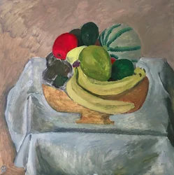 Cesto de fruta, 2020 (óleo sobre papel)