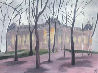 O Petit Palais no inverno III, 2019 (óleo sobre papel)