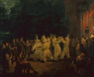 The Harvest Dance em Rosanna Co Wicklow (óleo)