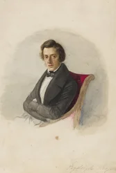 Retrato de Frederic Chopin (1810-1849) par Wodzinska, Maria (1819-1896). Aquarela e tinta sobre papelão