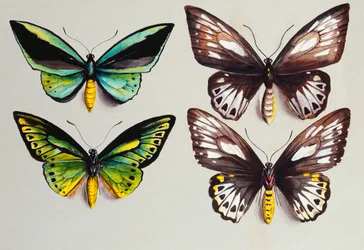 Quatro borboletas Birdwing
