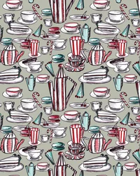 Candy Stripe Tea Party, 2020 (aguarela, caneta, sobre papel)
