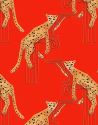 Leopardos em repouso de perto, 2020 (aguarela e caneta sobre papel)