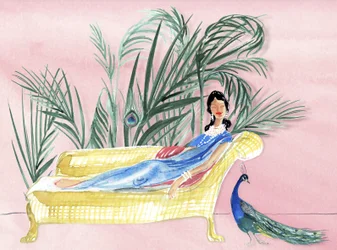 Maharani in the Tropics, 2019 (aguarela sobre papel)
