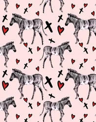 Amor de zebra, cor-de-rosa, 2020 (aguarela sobre papel)