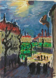 Eclipse solar, c.1930 (guache e tinta da china sobre papel)