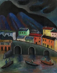 Pesca nocturna em Ascona, décadas de 1920-1930