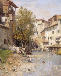 Paisagem com uma vila nos arredores de Roma