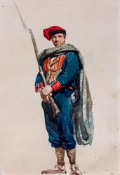 Voluntário catalão para a guerra em África, cerca de 1860 (aguarela sobre papel)