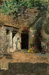 Grutas de Roma, Granada, c.1871 (óleo sobre madeira)