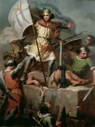 Conde Berenguer III Elevando o Padrão de Barcelona na Torre do Castelo de Foix