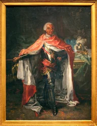 Retrato de Carlos III de Espanha (1716-1788) - Pintura de Mariano Salvador Maella (1739-1819), óleo sobre tela, esboço, arte espanhola