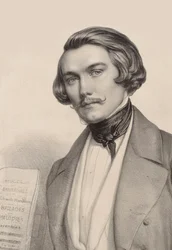 Retrato do pianista e compositor Alfred Quidant 1815-1893, c. 1840.