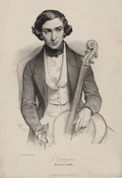 Retrato do violoncelista e compositor Hippolyte Prosper Seligmann 1817-1882, 1840.