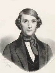 Retrato do pianista e compositor Jean-Henri Ravina 1818-1906 , ca. 1845.