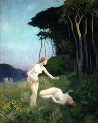 Ninfas da floresta (óleo sobre tela)