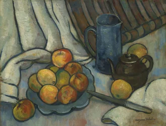 Maçãs, bule e jarro, ca 1919