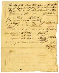 Documento relativo à venda de escravos e de acções que chegam a vários indivíduos, Novembro de 1831