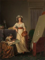 O interior de um ateliê de uma pintora, 1789.