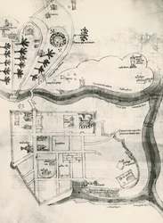 Mapa de Jerusalém, do Livro dos Segredos da Fidelidade da Cruz (Liber Secretorum Fidelium Crucis)
