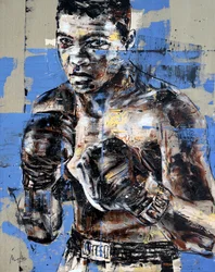 Ali, Icon Series, 2023 (acrílico e óleo sobre tela invertida)