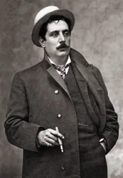 Retrato do músico compositor Giacomo Puccini (1858-1924)