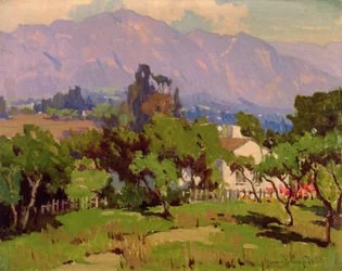 Paisagem do Sul da Califórnia (óleo sobre tela)